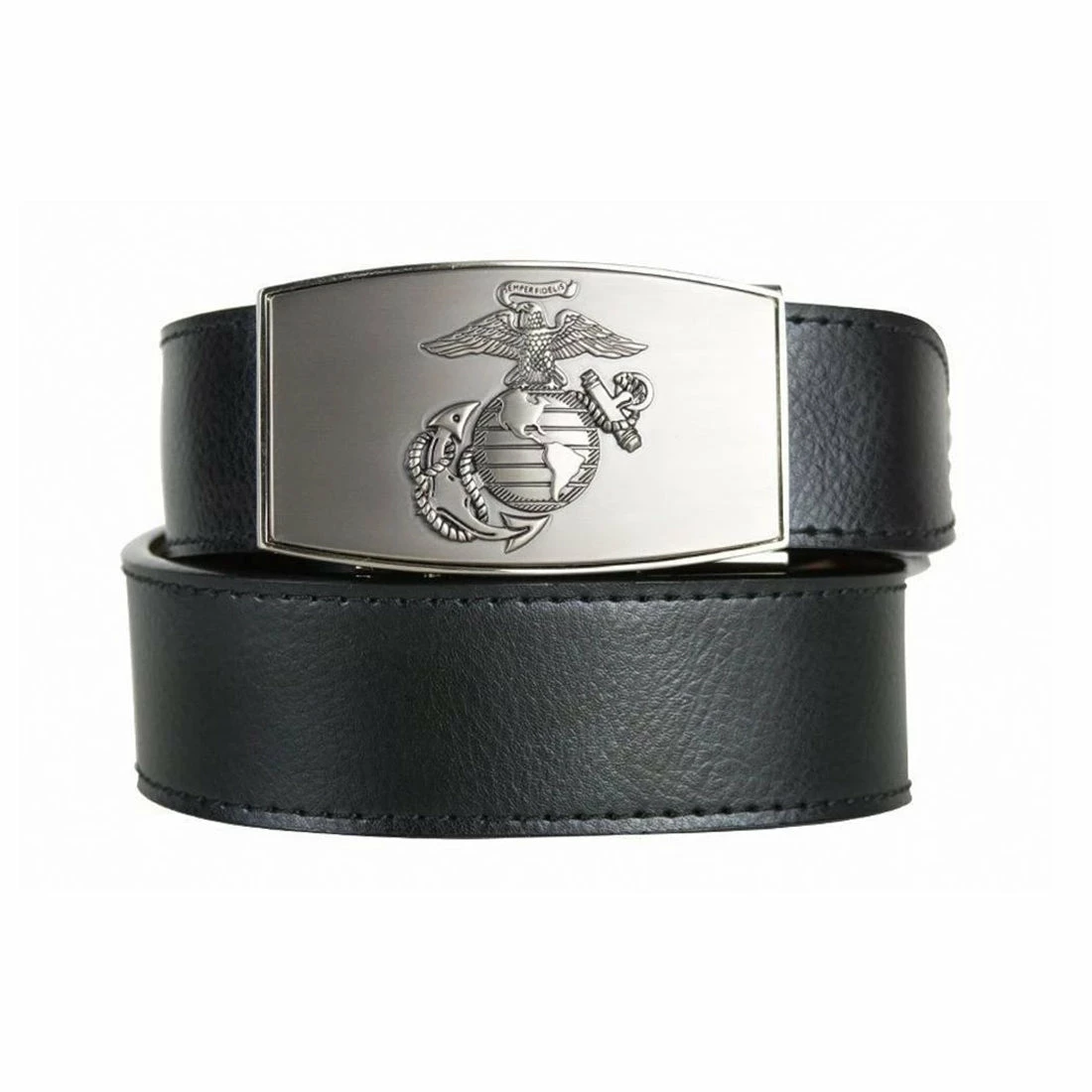 Nexbelt Marine Globe Pewter With Ebony Mens Belt