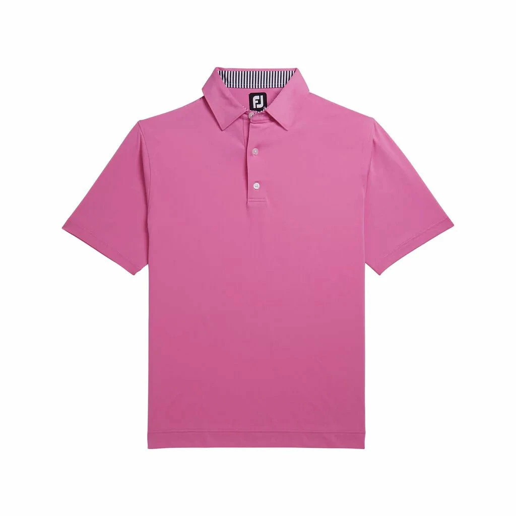 FootJoy Solid Lisle Self Collar Pink Mens Golf Polo - Image 4