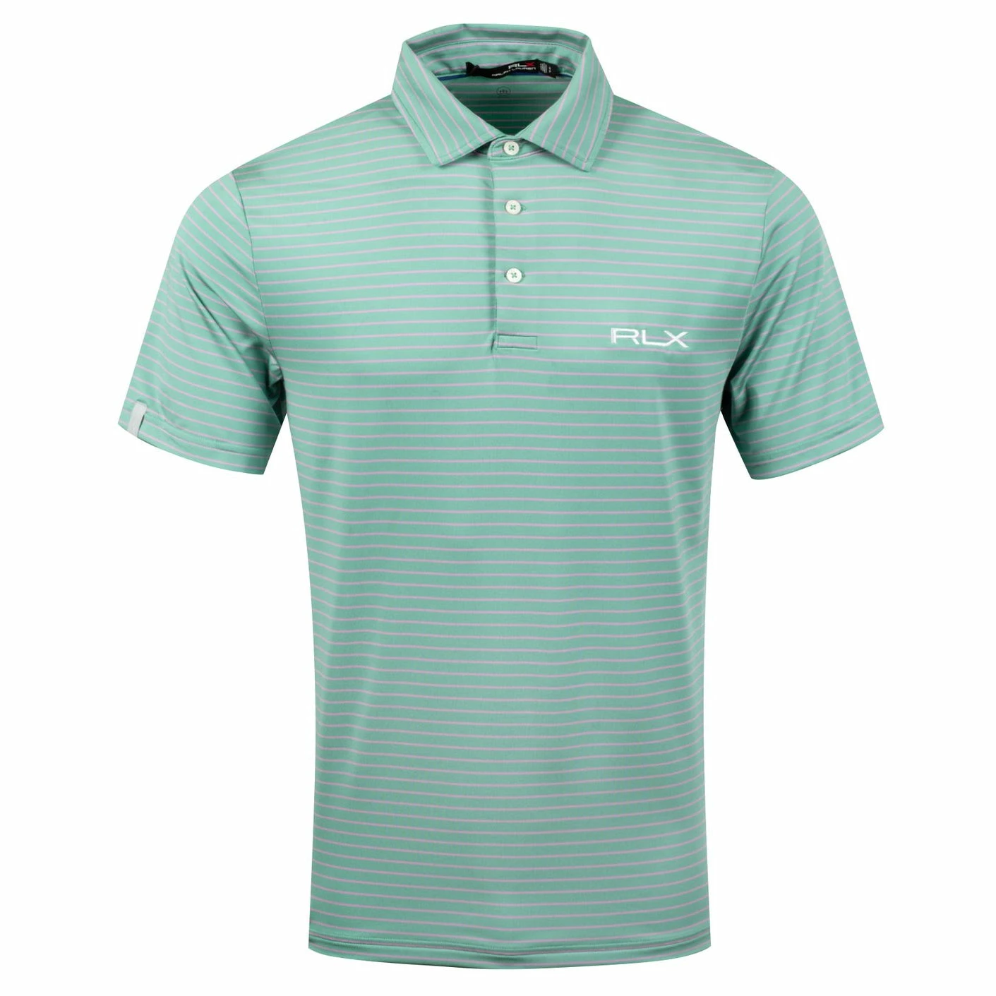 Polo Ralph Lauren RLX Striped Lightweight Airflow Essex Green Mens Golf Polo
