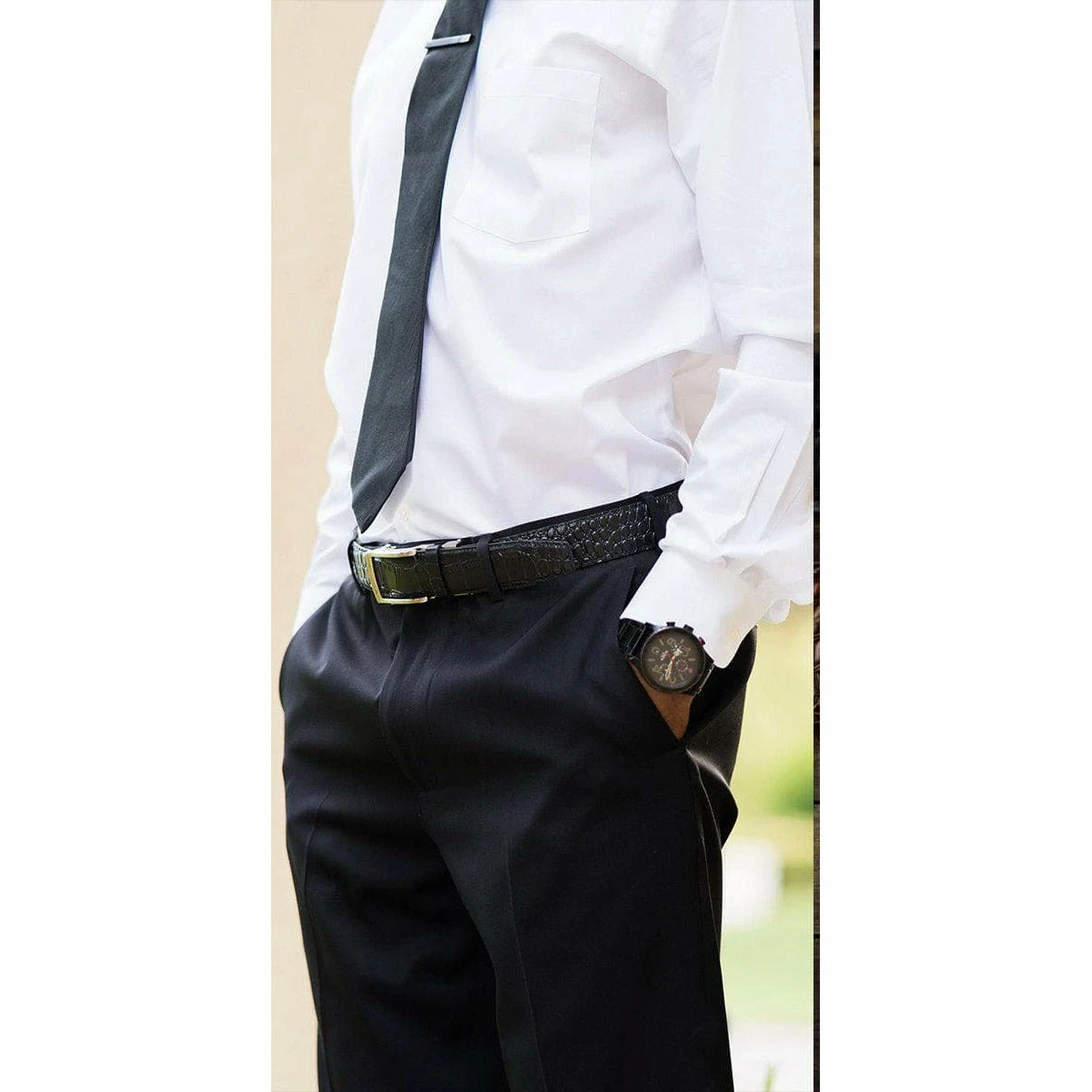 Nexbelt Alligator 2.0 Black Mens Dress Belt - Image 2
