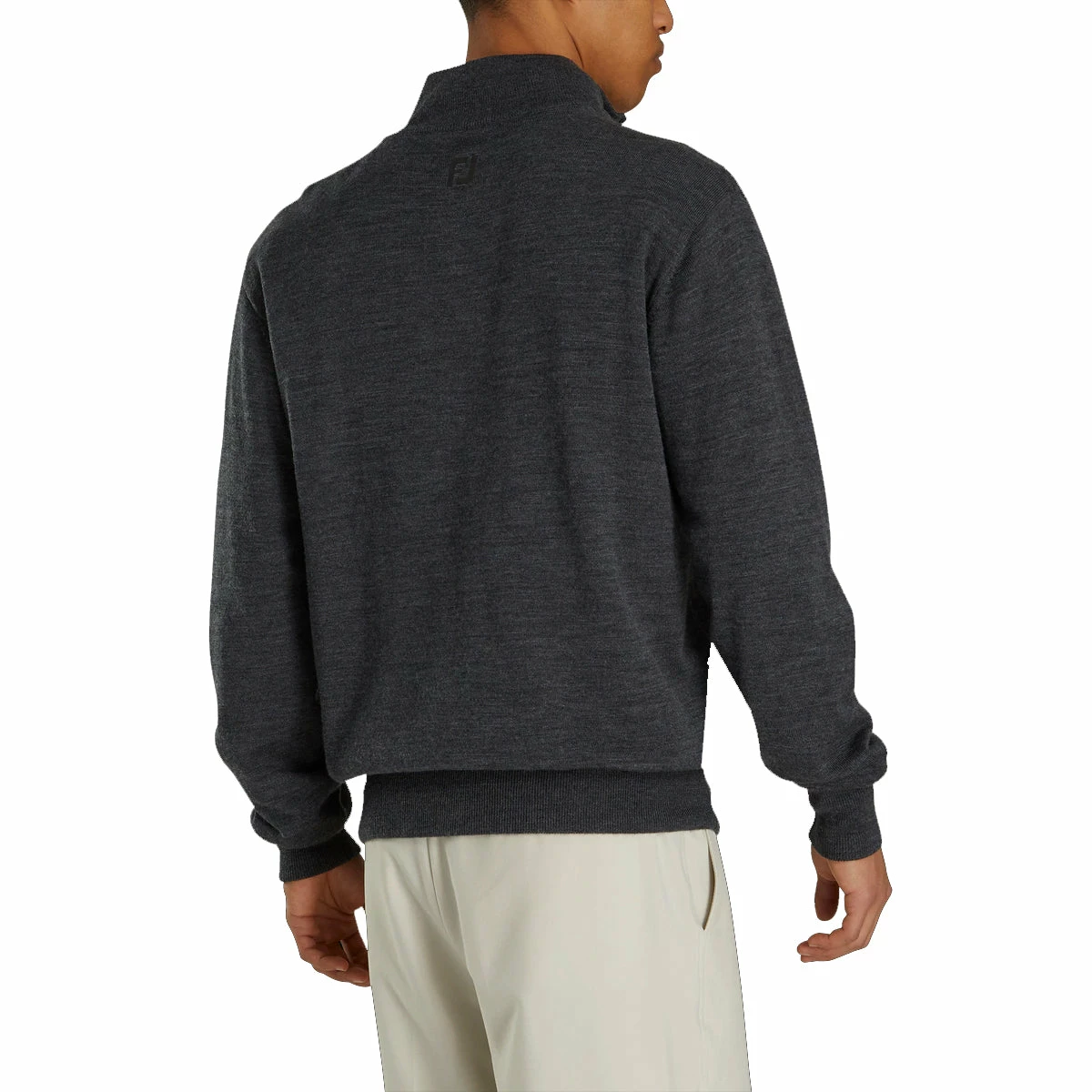 FootJoy Foot Joy Lined Performance Merino Heather Charcoal Men Golf Sweater - Image 2