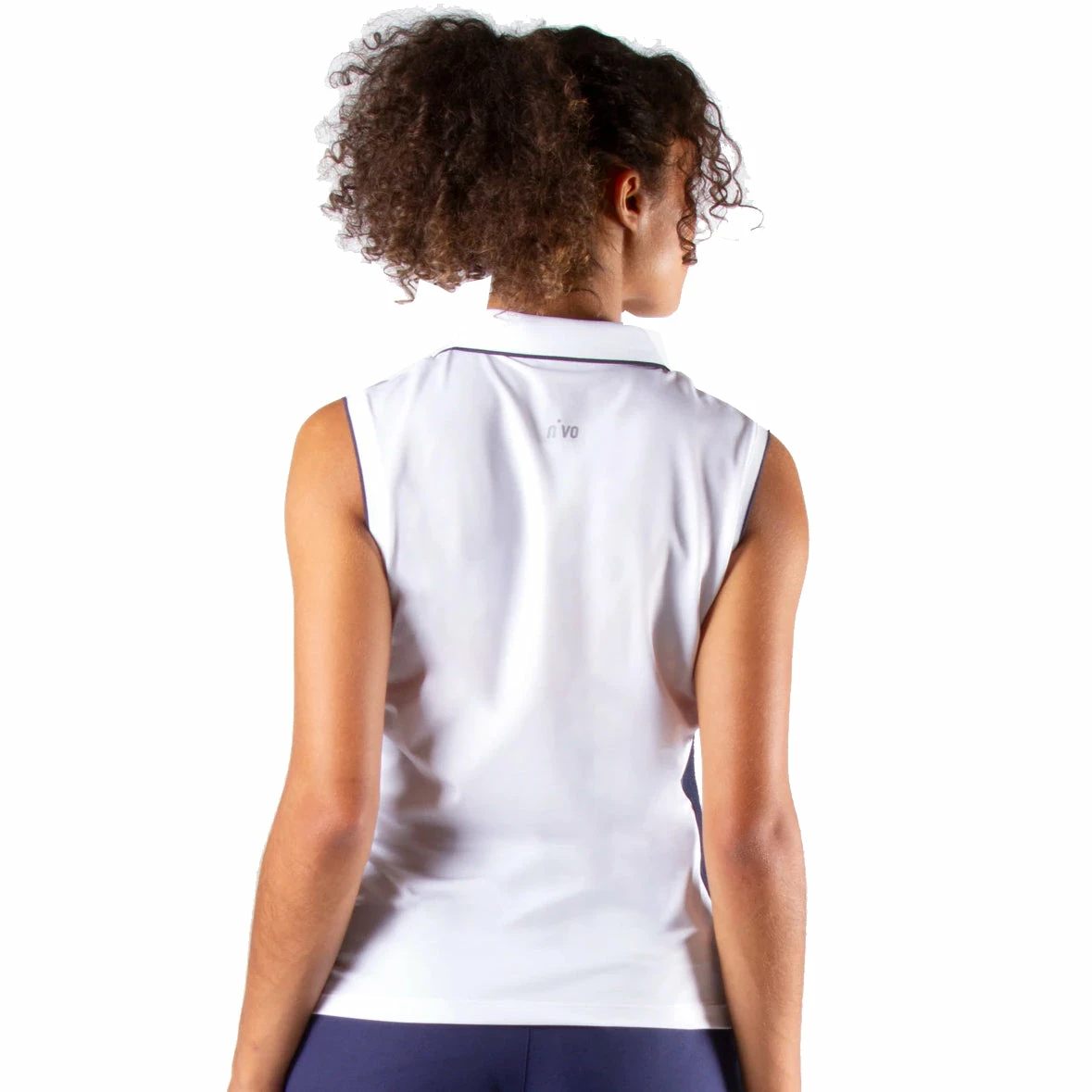 NVO Basia White Womens Sleeveless Golf Polo - Image 2