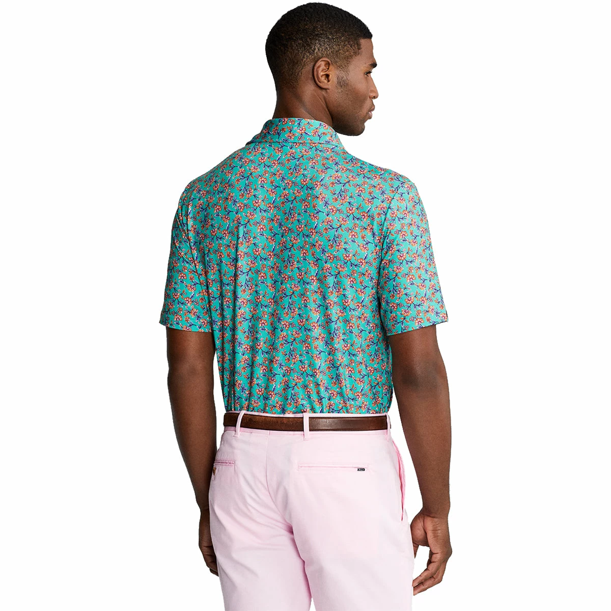 Polo Ralph Lauren RLX Ralph Lauren Printed Lightweight Airflow Jersey Floral Green Mens Golf Polo - Image 2