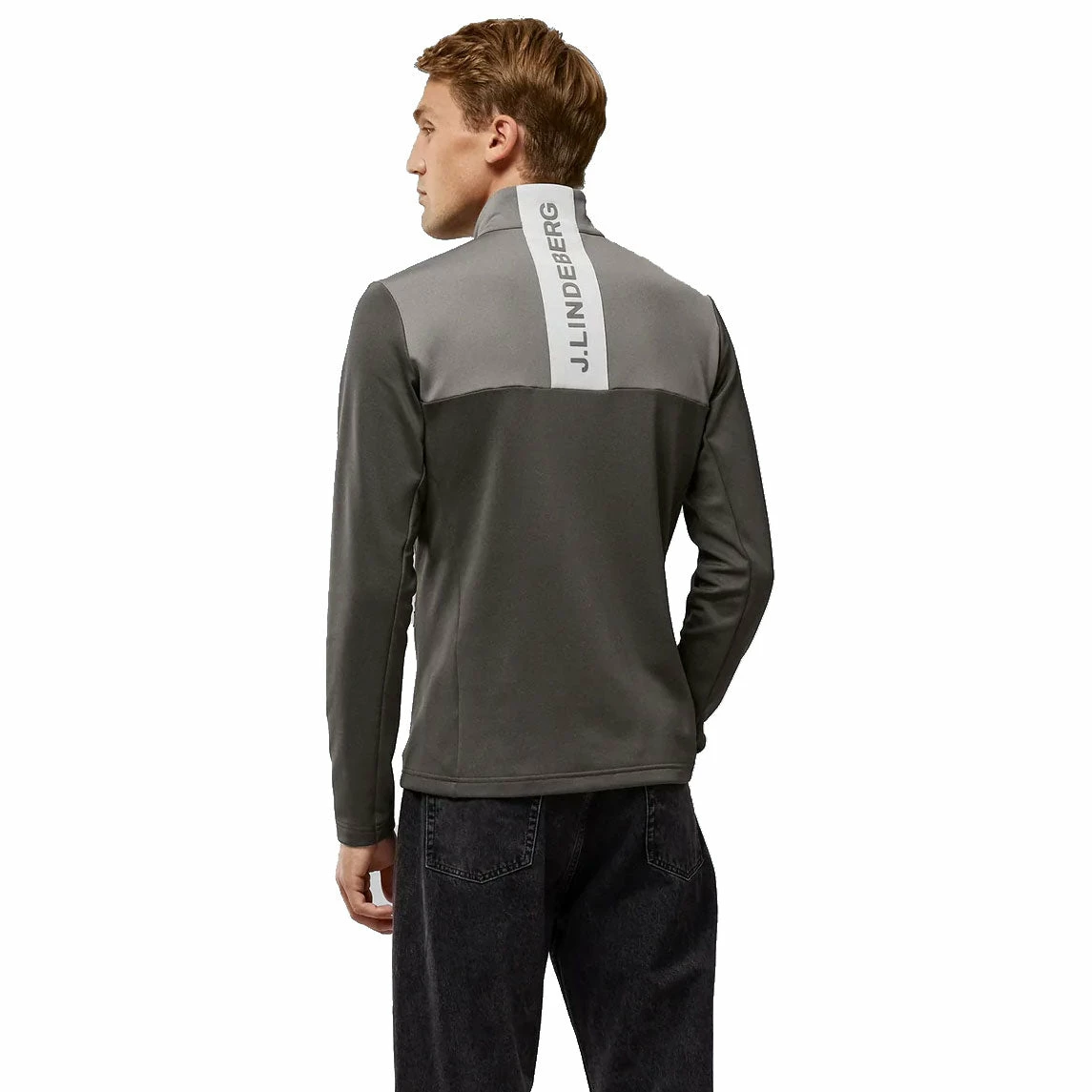 J.Lindeberg J. Lindeberg Banks Mid Layer Volcanic Ash Mens Golf Jacket - Image 2