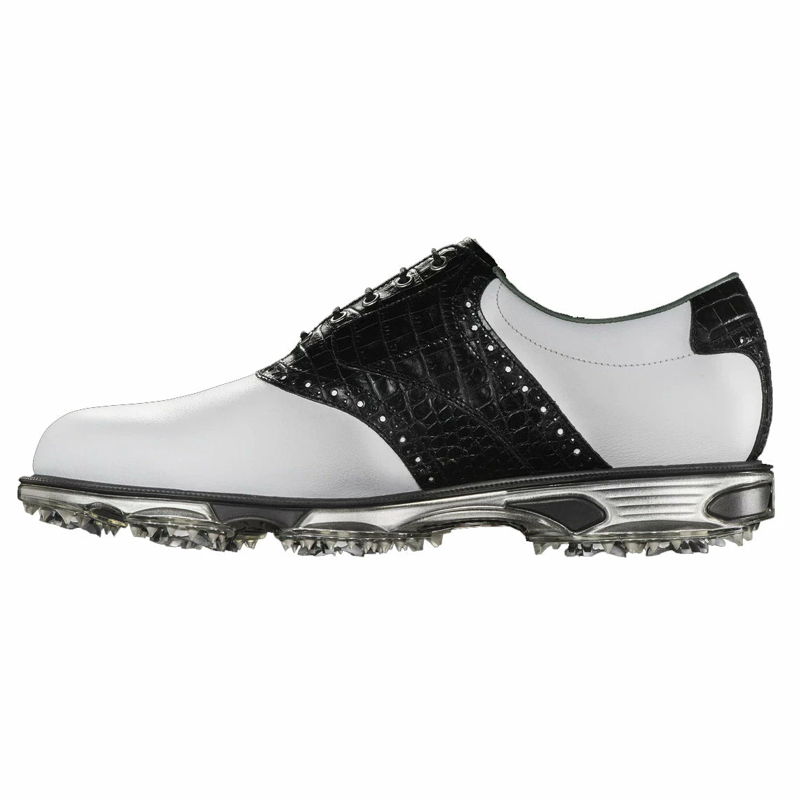 FootJoy DryJoys Tour White Black Mens Golf Shoes - Image 2